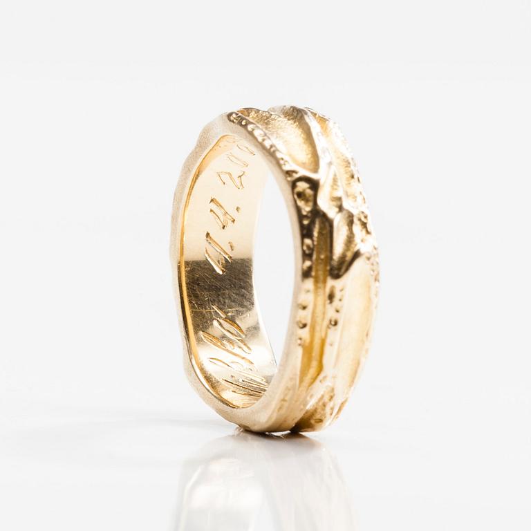 RING, 18K guld "Promesso" Björn Weckström, Lapponia. Vikt 9,8 g.