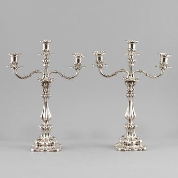 KANDELABRAR, ett par, silver, K A Andersson, Stockholm, 1927.