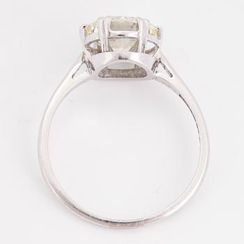 Platinum and 2,12 ct brilliant-cut diamond ring.