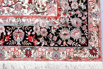An old silk Taharan design carpet ca 296x244 cm.