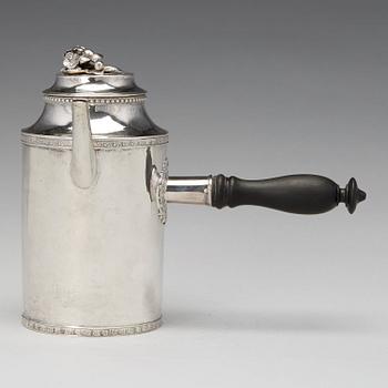 A Swedish Gustavian silver coffee-pot, mark of Erik Lemon, Uppsala 1782.