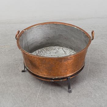 A copper pot, 19th Century.