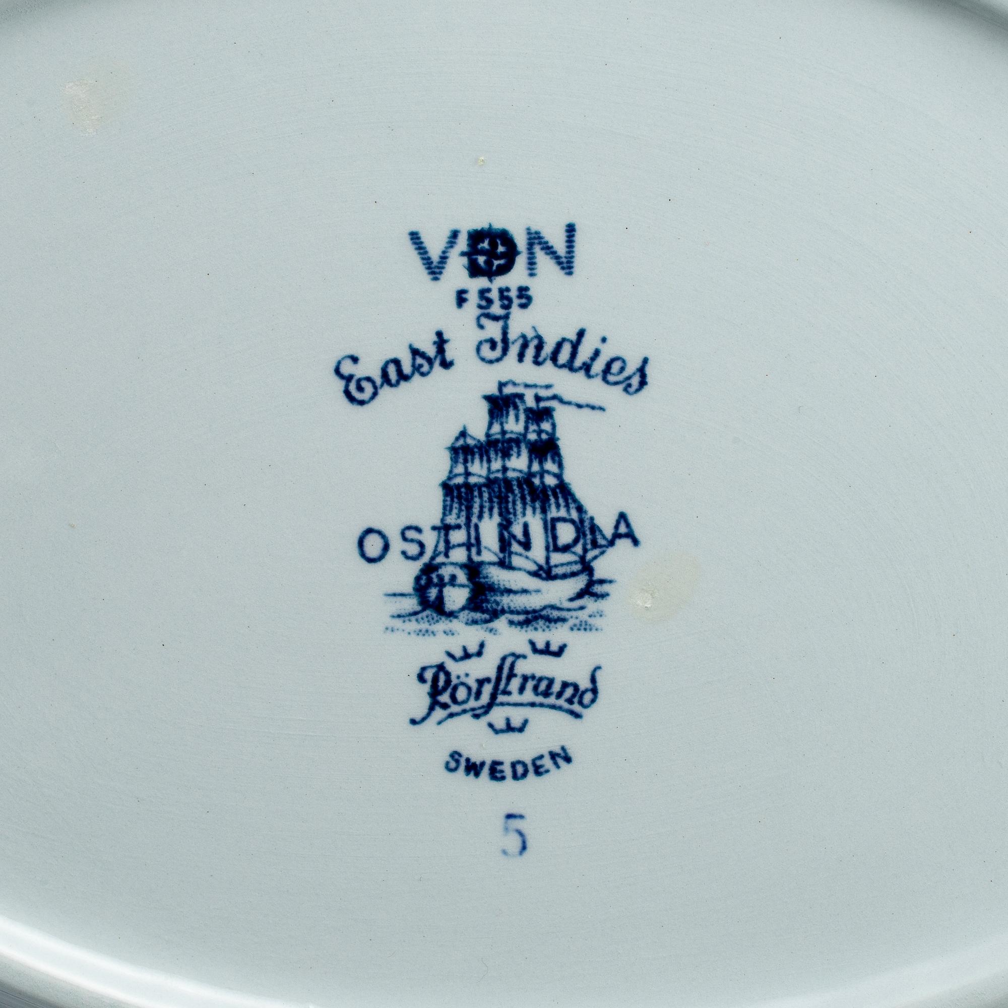 RÖRSTRAND, "Ostindia", 75 delar, porslin och flintgods, varierande tillverkningsår.