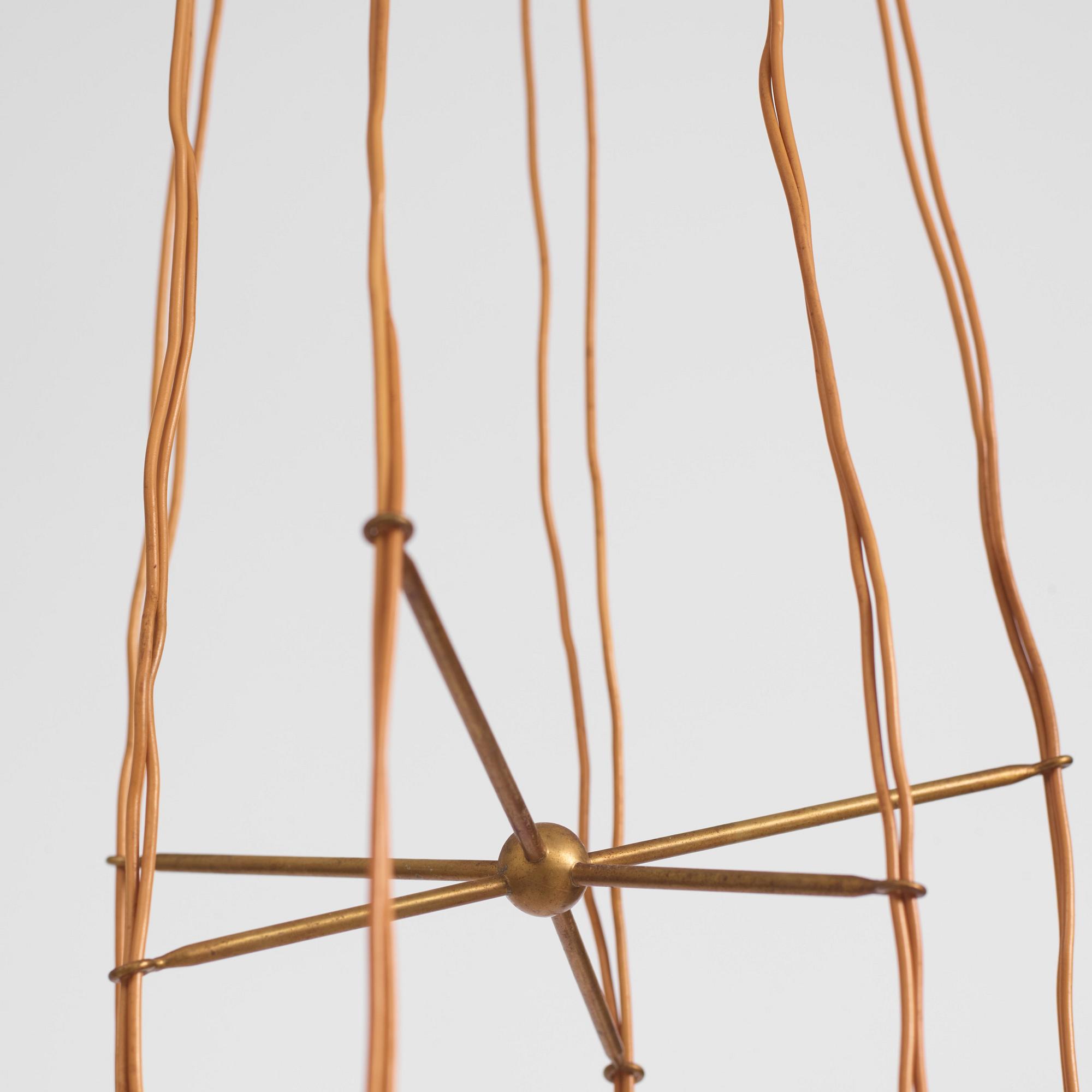 Hans Bergström, taklampa, modell "154/6", ateljé Lyktan, Åhus 1950-tal.