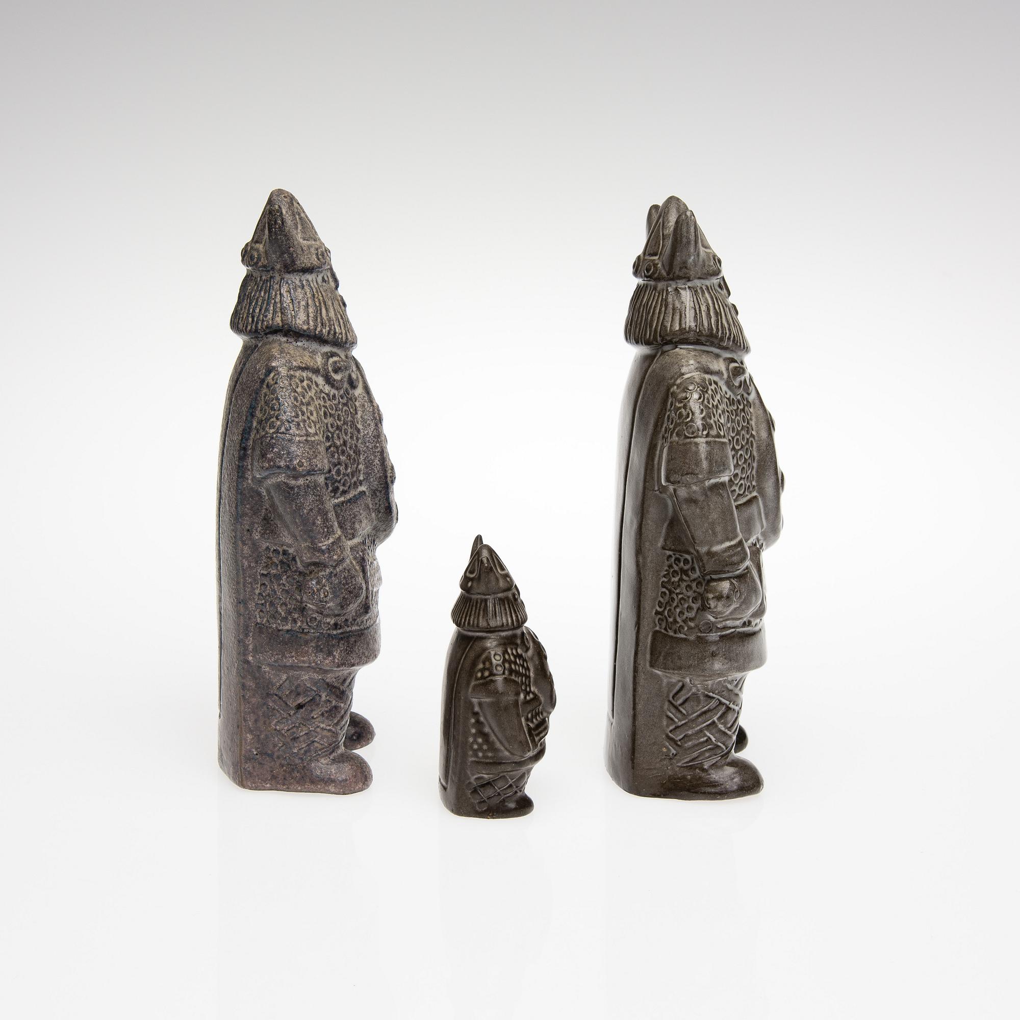 TAISTO KAASINEN, FIGURINER, 3 st, keramik, Uppsala Ekeby, Sweden.