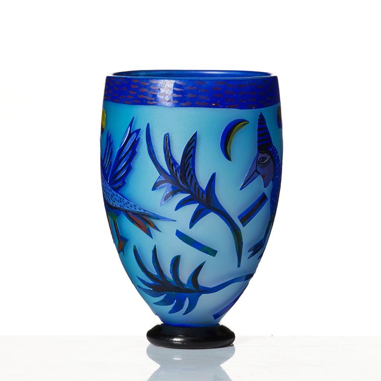 Ulrica Hydman-Vallien, a unique 'jewel glass' vase, Kosta Boda, Sweden.