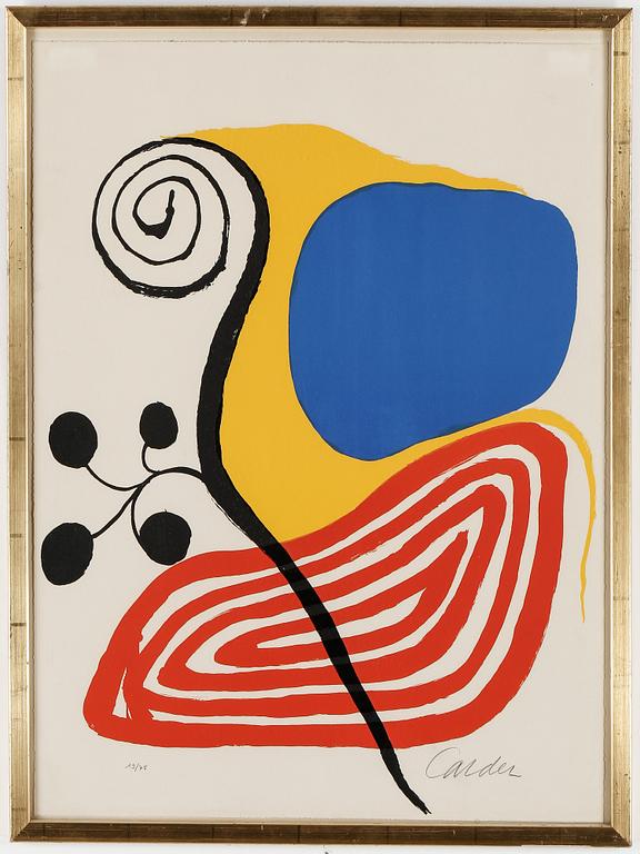 ALEXANDER CALDER, färglitografi, signerad och numrerad 19/75.