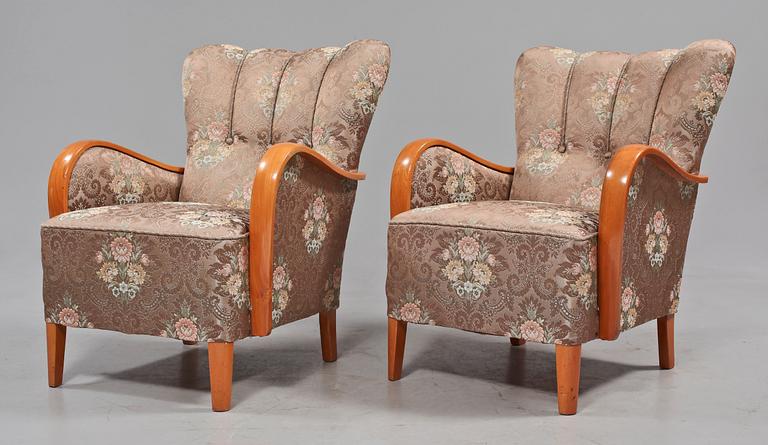 FÅTÖLJER, ett par, 1900-talets mitt.