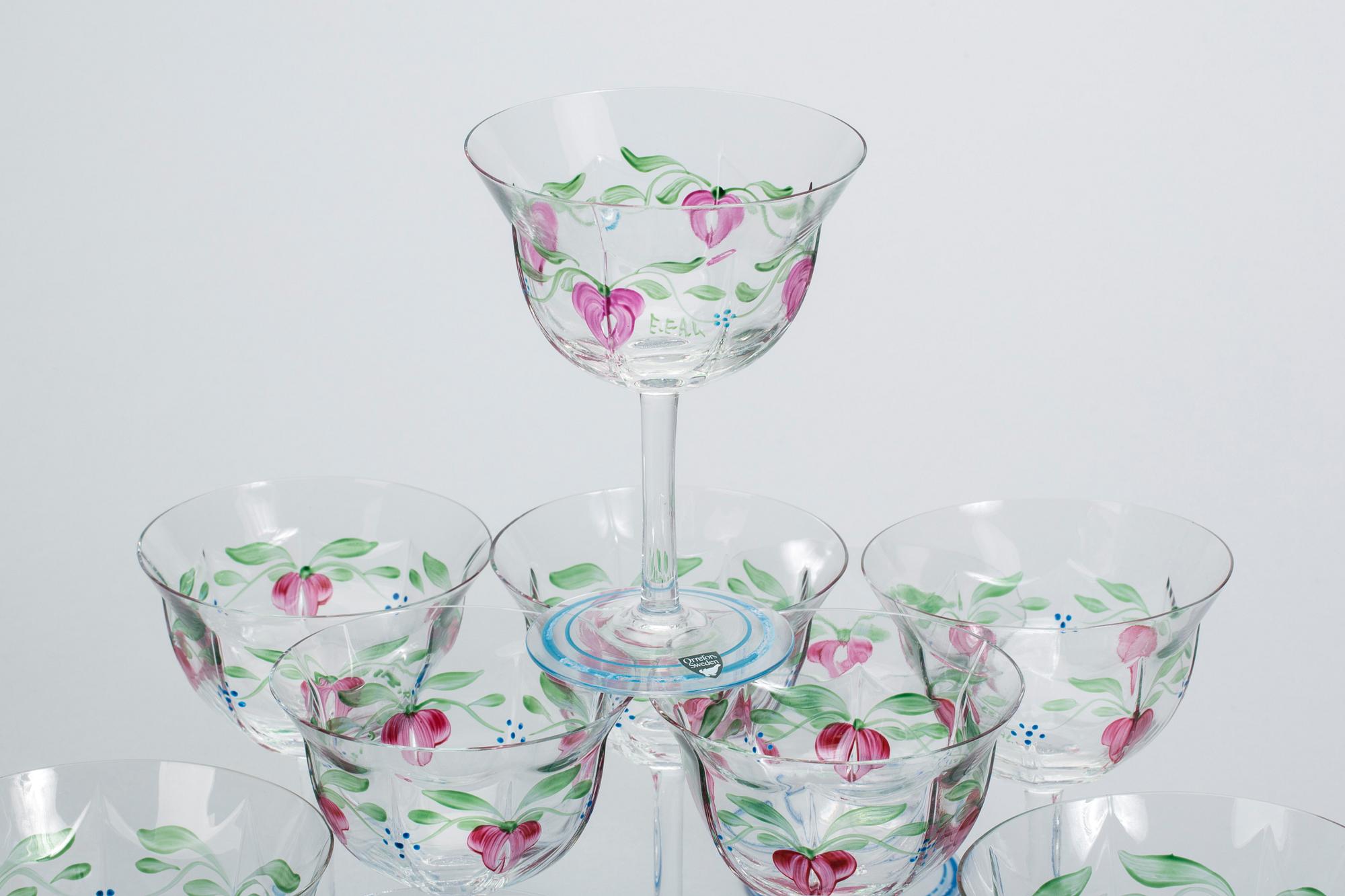SERVISDELAR, 14 st, glas, Orrefos "Maja", Eva Englund.