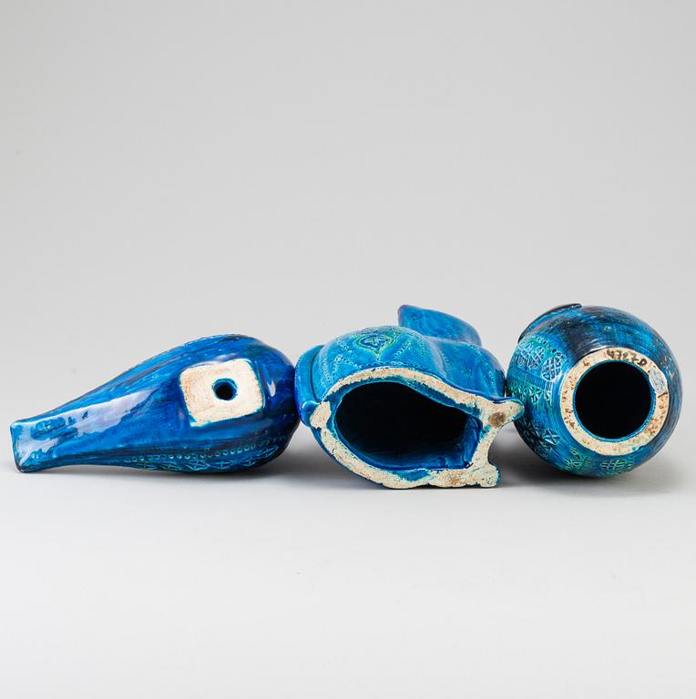 Three stoneware figurines designed by Aldo Londi for Bitossi, second half of the 20th century.