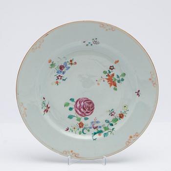 Tallrikar, 5 st, porslin, Kina, Qianlong (1736-95).