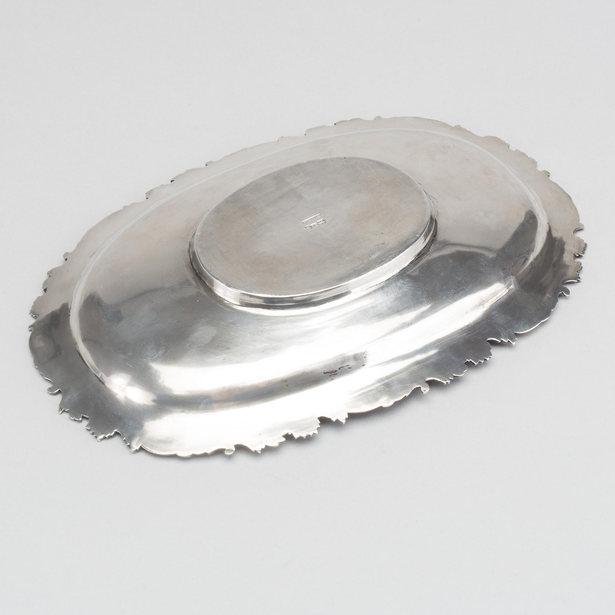 A Russian 19th century silver plate mark of Ivan Gubkin (probably) assayer AA Kovalsky Moscow 1846, weight ca 348 gr.