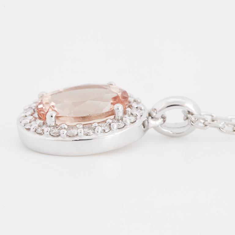 morganite and brilliant-cut diamond necklace.