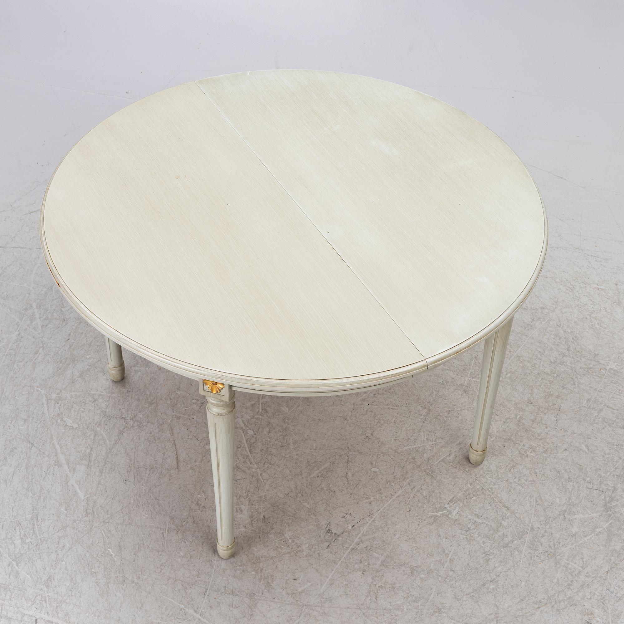 A Gustavian style 'Vegeholm'dining table, KA Roos, second half of the 20th Century.