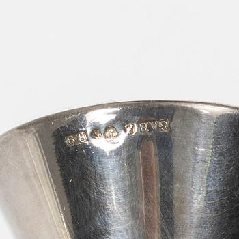 Punch mugs, 10 pcs, silver, including Johanna Gottschalk Arkala, Stockholm 1967.