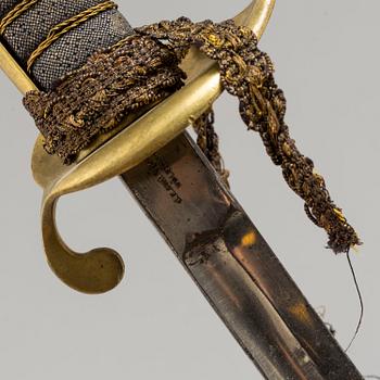 A shortened Swedish second half of the 19th century sabre with steel scabbard.