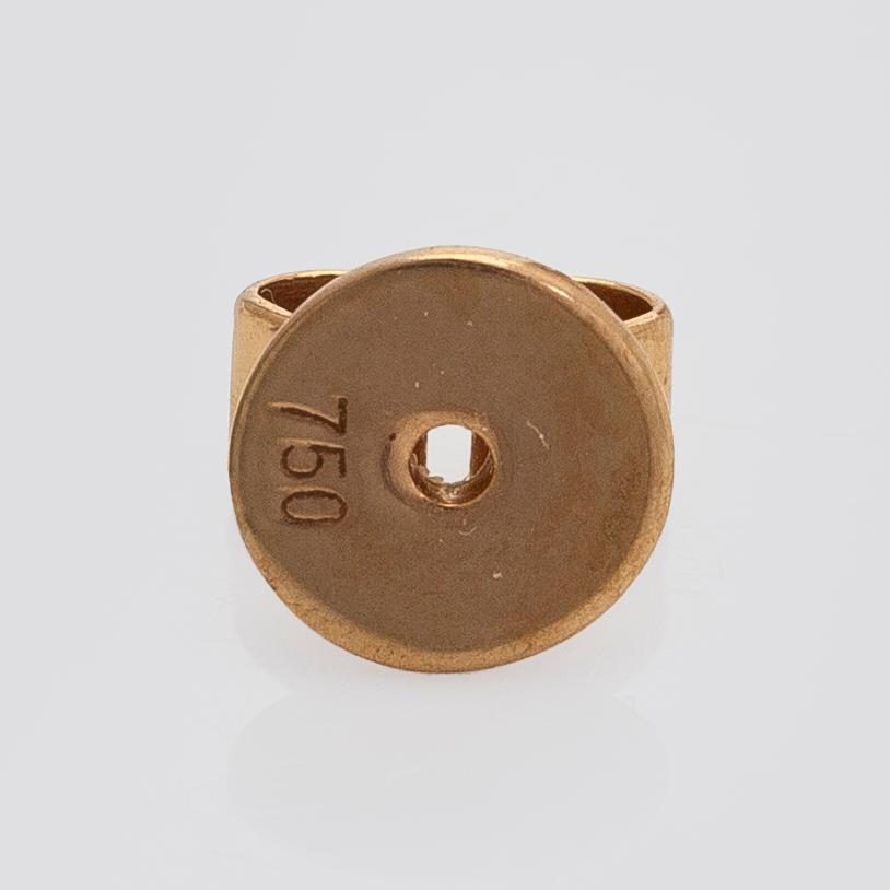 Earrings, cabochon cut rose quartz, diamonds, 18K gold, Italy.