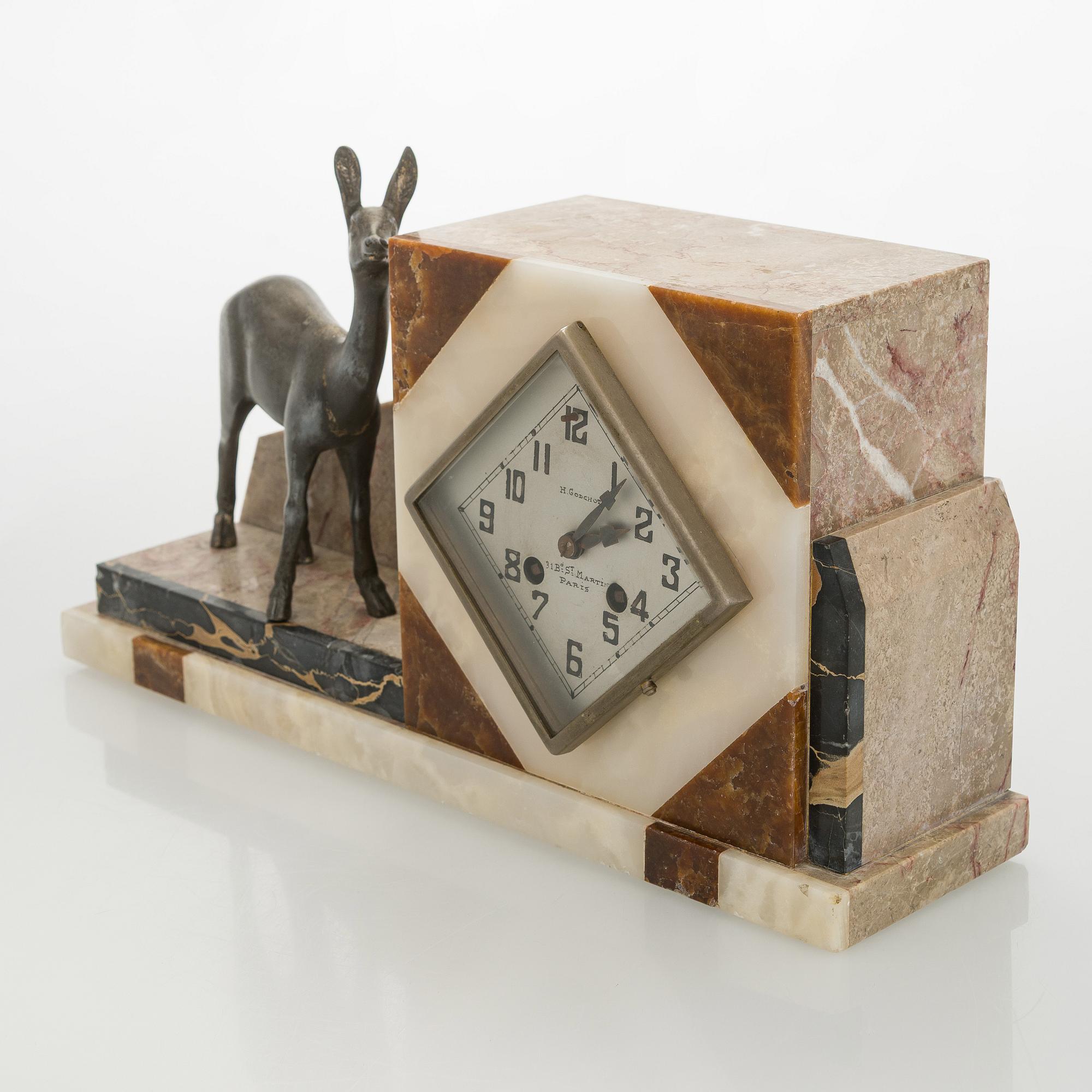 Pöytäkello, Art Déco, Ranska, 1930-luku.