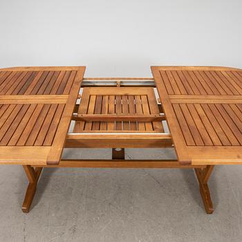A 9 pcs stained teak garden suite by Brafab around 2000.