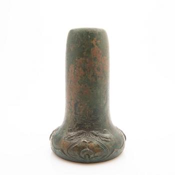 Hugo Elmqvist, Vase, bronze, Art Nouveau, Stockholm, early 20th century.