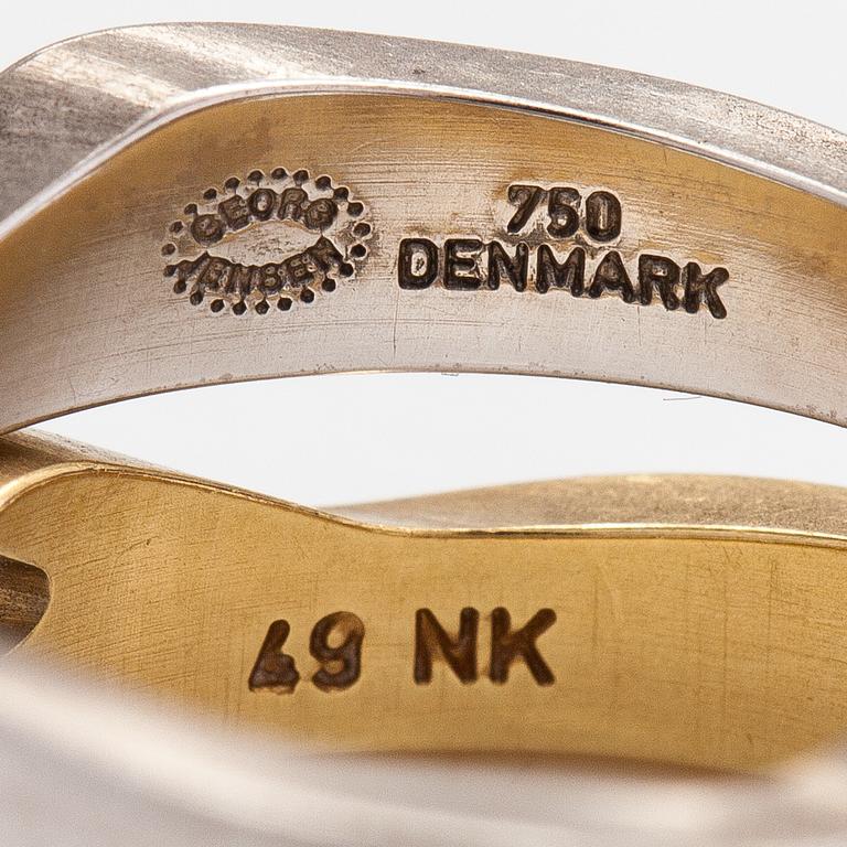 Georg Jensen, Ring "Fushion", 18K guld och diamanter ca 0.13 ct totalt. Danmark.