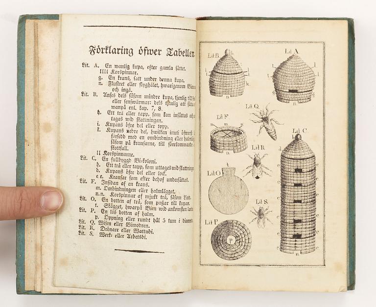 BOK, "Bikungen eller handledning i bisötseln i hela dess omfång...", av Samuel Linnaeus, Växjö 1858.
