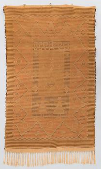 A Finnish folkart long pile Ryijy-rug from 1930s. Circa 150 x 120 cm.