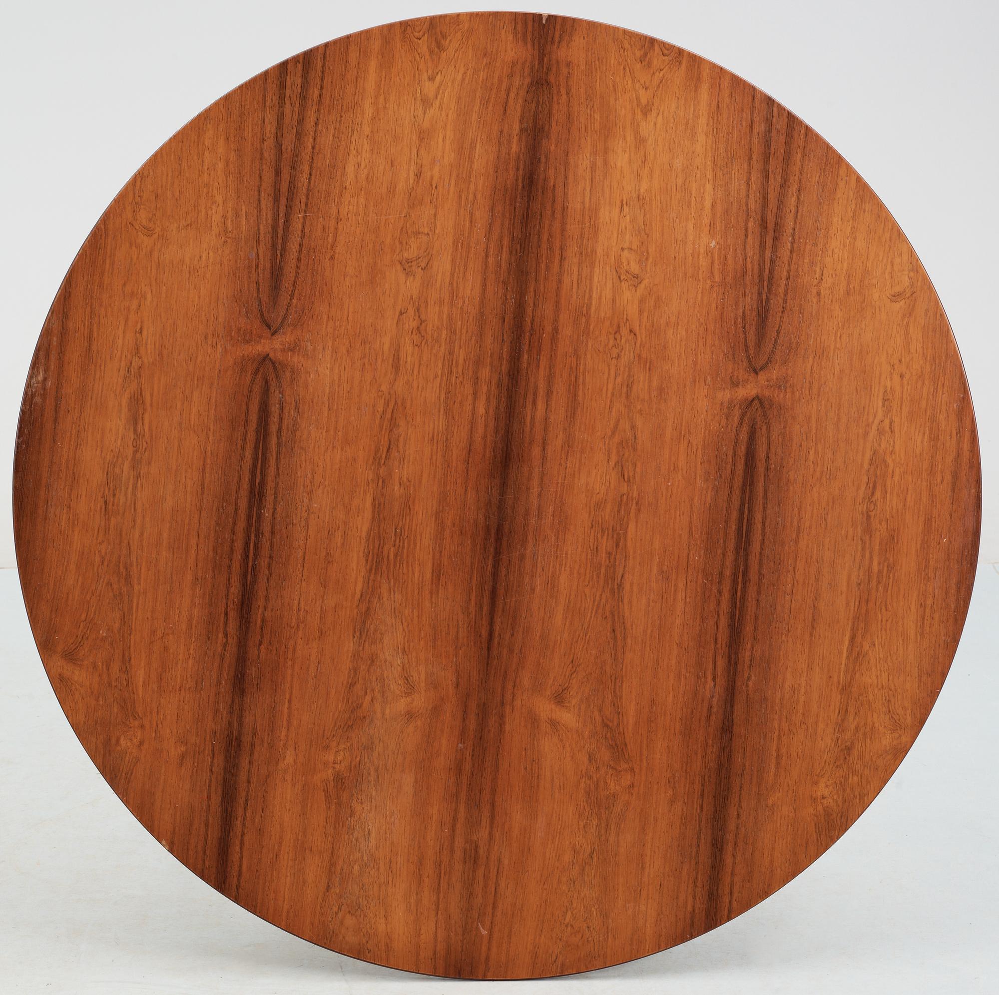 An Arne Jacobsen palisander and steel table, Fritz Hansen 1966.