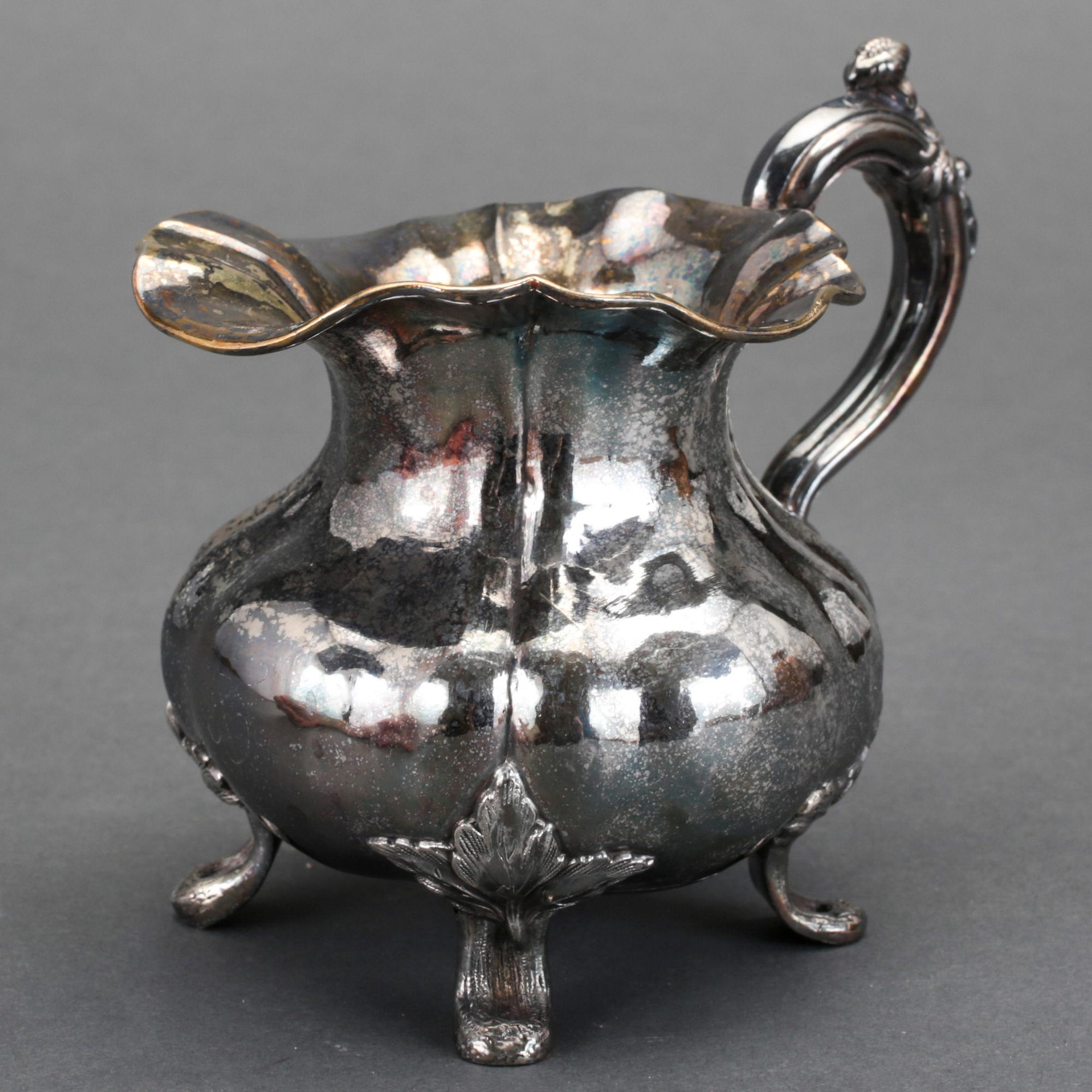 KANNA, silver, sannolikt St, Petersburg, Ryssland, med otydliga stämplar, 1800-tal. Vikt ca 134 gram.