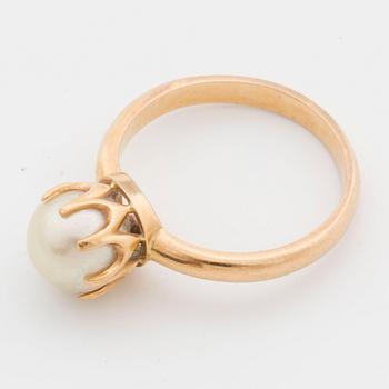 RING cultured pearl, 18K gold.