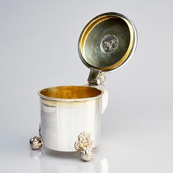 A Swedish Baroque parcel-gilt silver tankard, mark of Lorenz Westman, Stockholm (active 1656-1682).