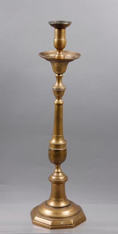 LJUSSTAKE, mässing, enl uppgift Spanien, 1700-tal.