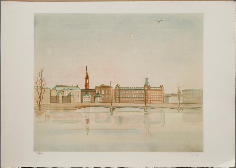 EINAR JOLIN, 10 st, litografier ur mapp AH Grafik AB Stockholm, signerade och numrerade 272/360.