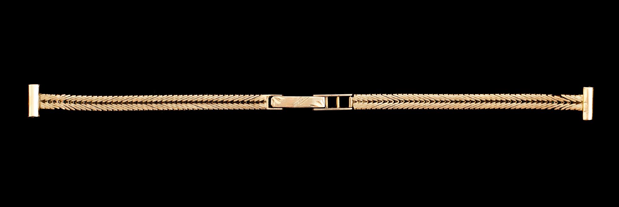 DAMARMBANDSUR, 18 k guld, Enicar, 1900-talets mitt.