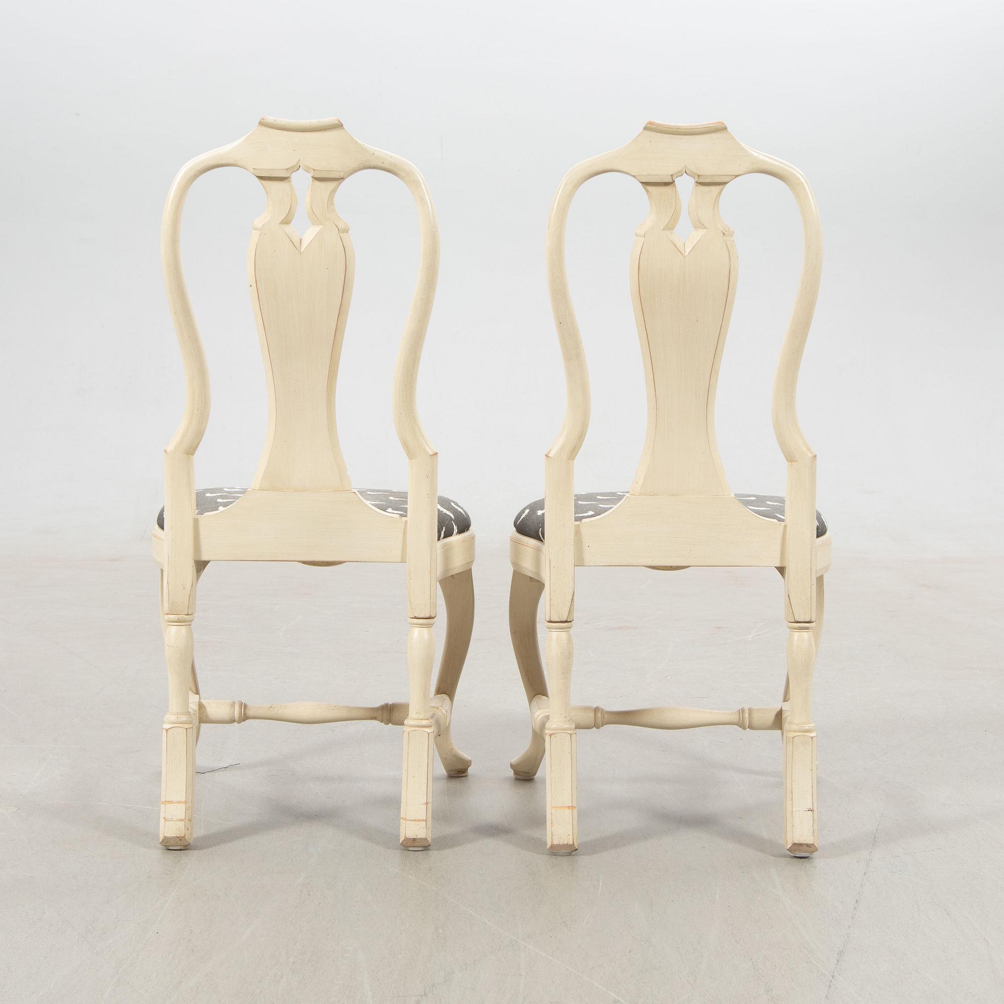 Dining group, 7 pieces, Rococo style, K. A. Roos, second half of the 20th century.