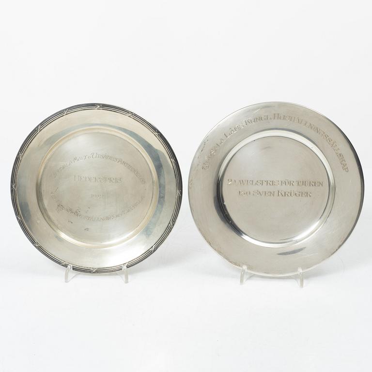 Ten Swedish silver dishes, including mark of KG Markström, Uppsala 1916.