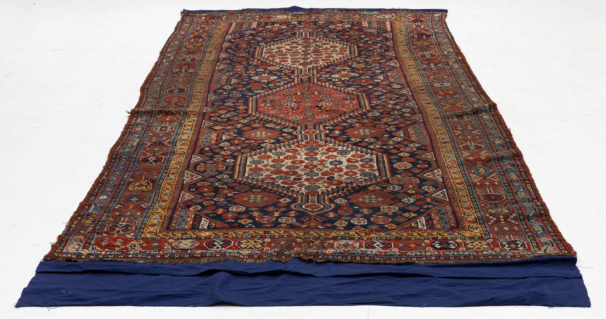 An antique Khamseh runner, southwestern Iran, c. 330 x 157 cm.