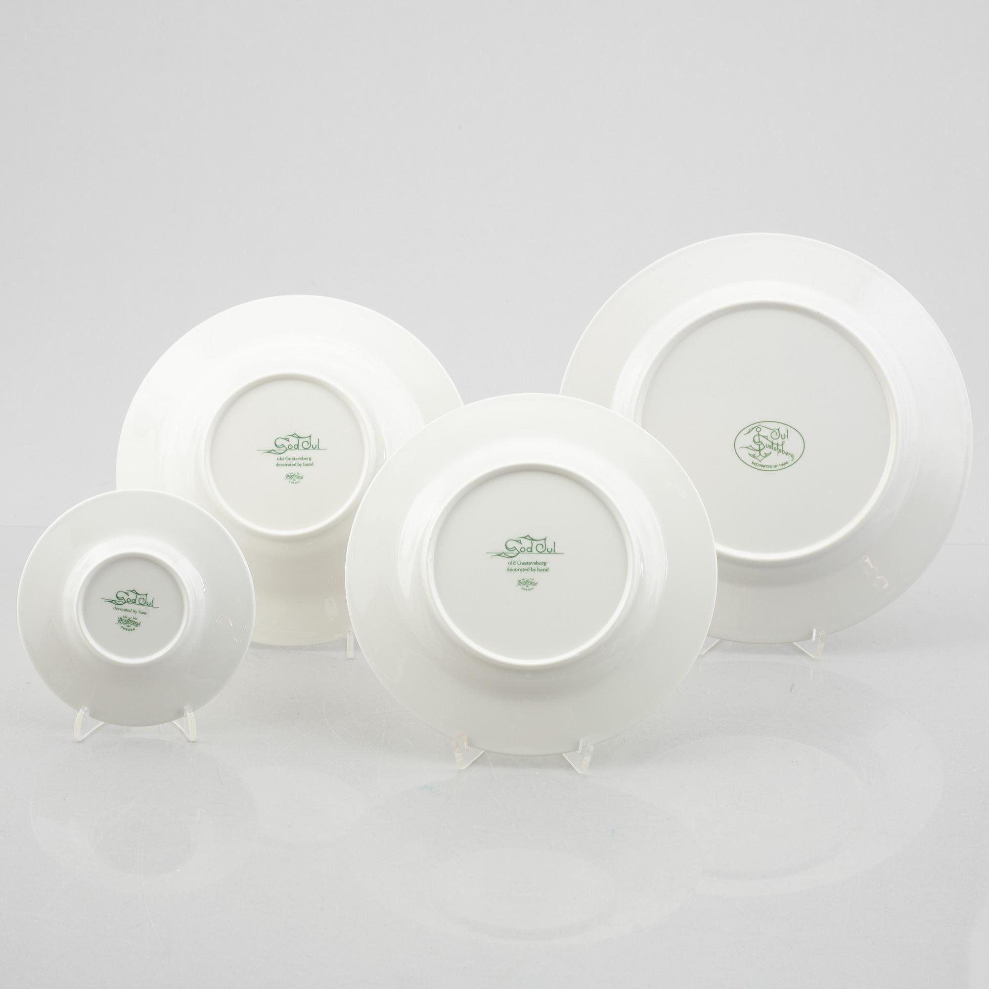 Julservis, 62 delar, porslin, "God Jul", Rörstrand/old Gustavsberg.