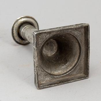A pewter candlestick by Johan Fredrik Werrenrath, Lund 1852.