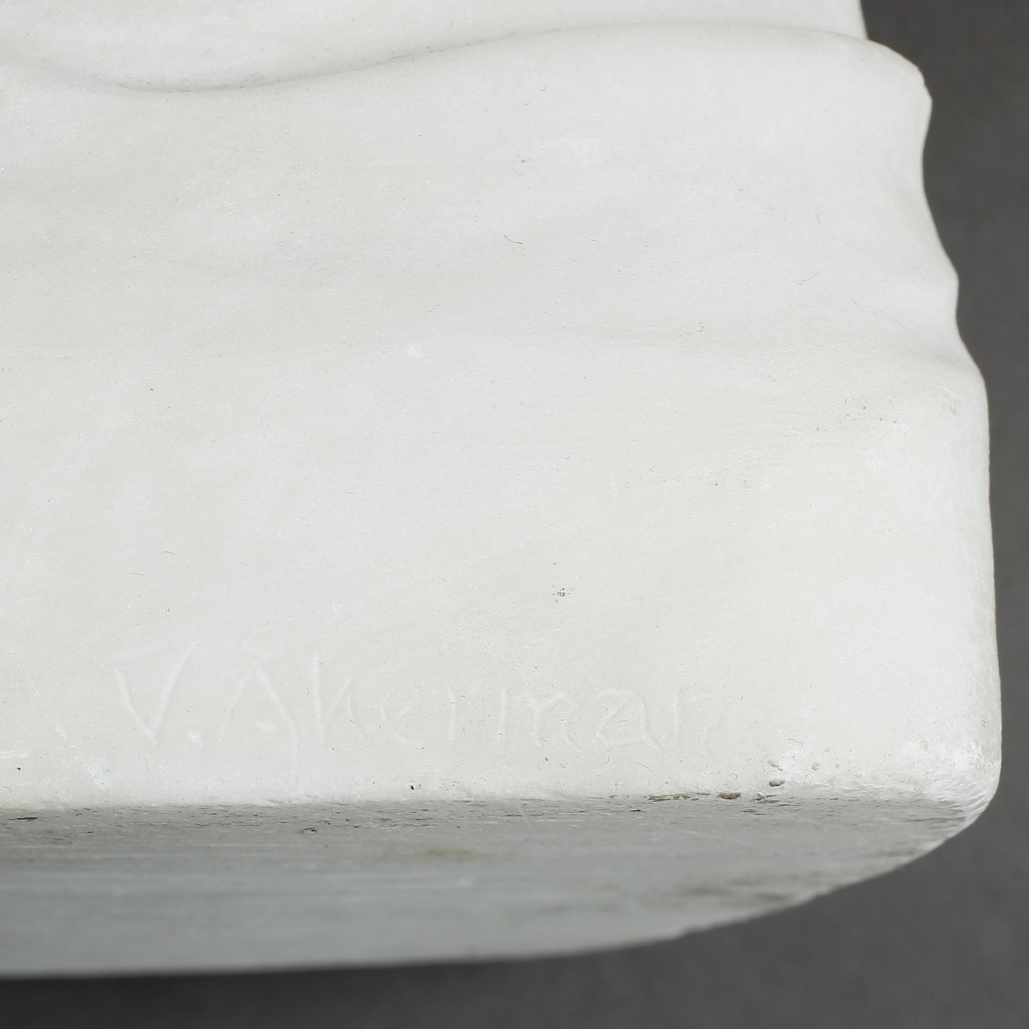 VERNER ÅKERMAN, skulptur, marmor. "Perlan". Signerad.