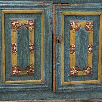 A painted late Baroque cabinet, 18th century.