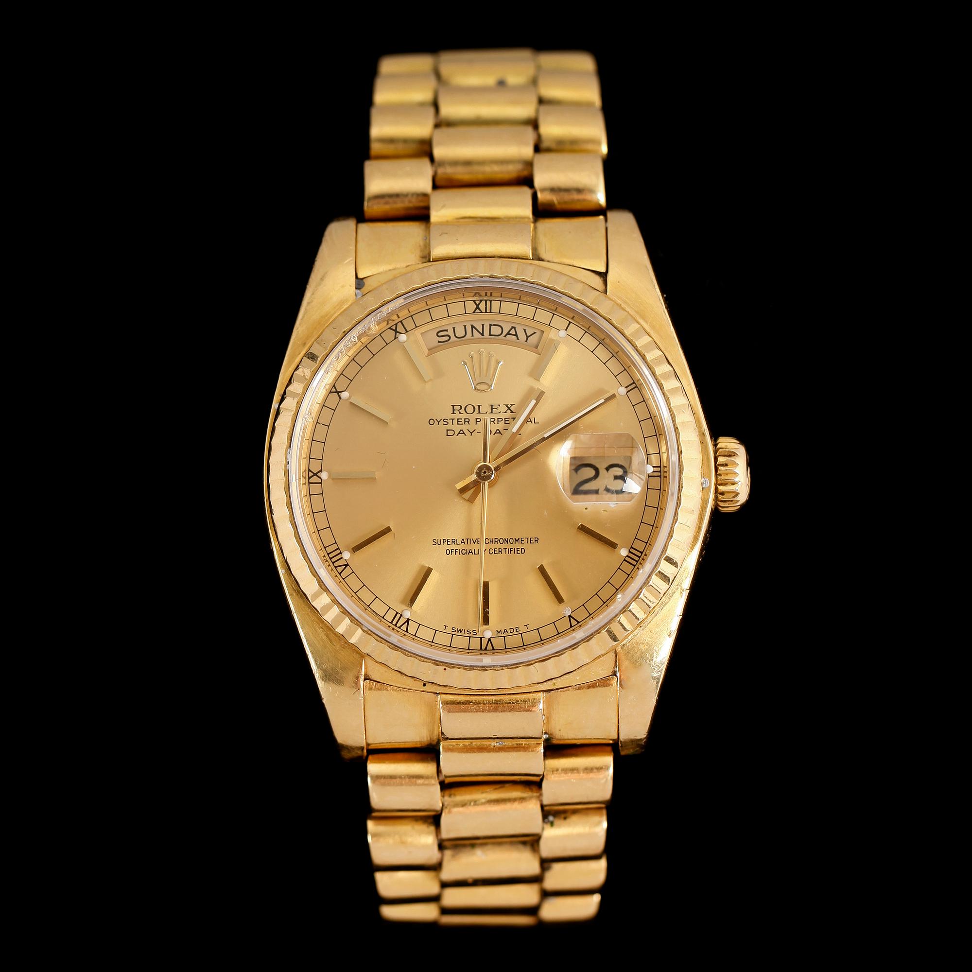 ARMBANDSUR, 18 k guld, Rolex, Oyster, Perpetual, Day-Date, Superlative Chronometer.