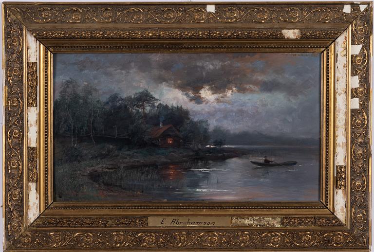 Erik Abrahamsson, Rowing trip at dusk.