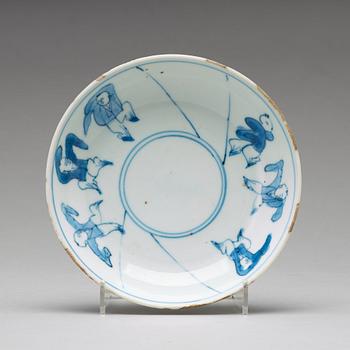 A set of nine blue and white dishes, Ming dynasty Tianqi/Chongzhen, 17th Century.