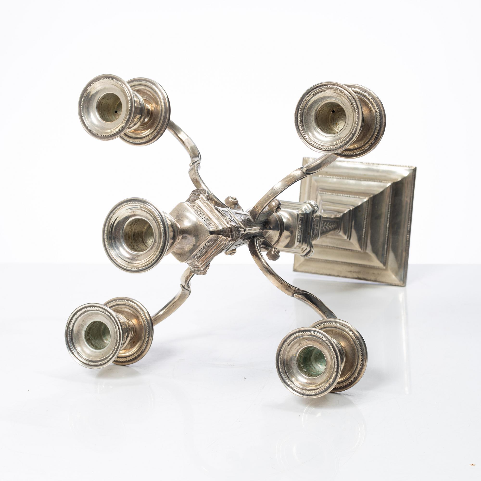 Lale Silverware & Co Ltd, kandelaber, silver, Louis XVI-stil, Istanbul, Turkiet 1900-tal.