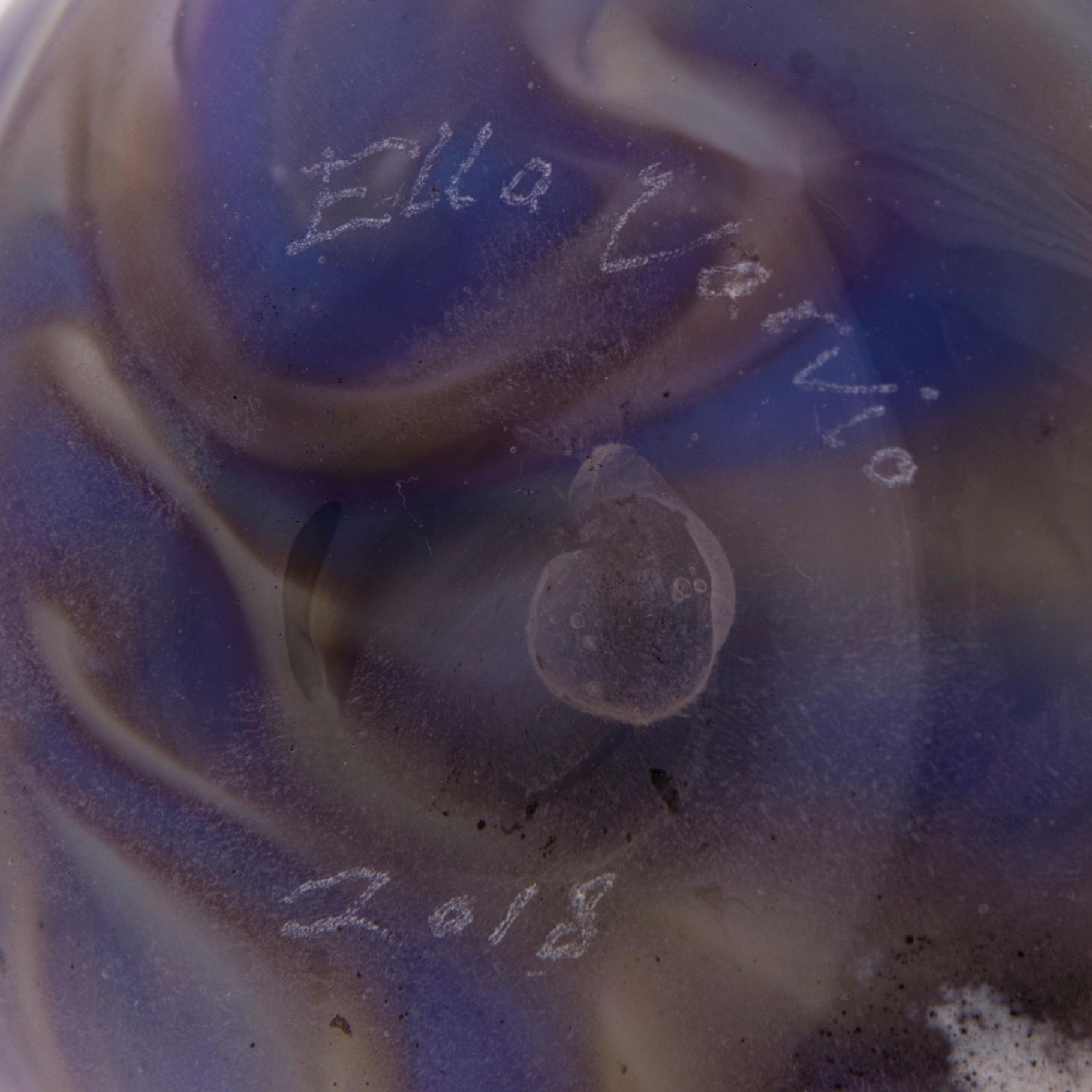 ELLA VARVIO, A glass vase/ sculpture, signed Ella Varvio 2018.