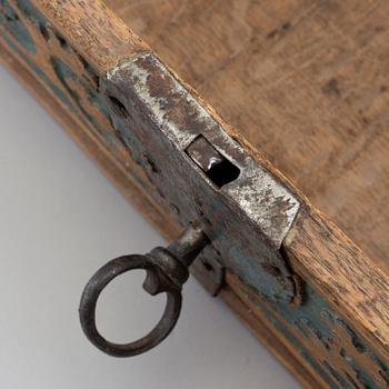 A SWEDISH WOODEN BOX, dated 1761.