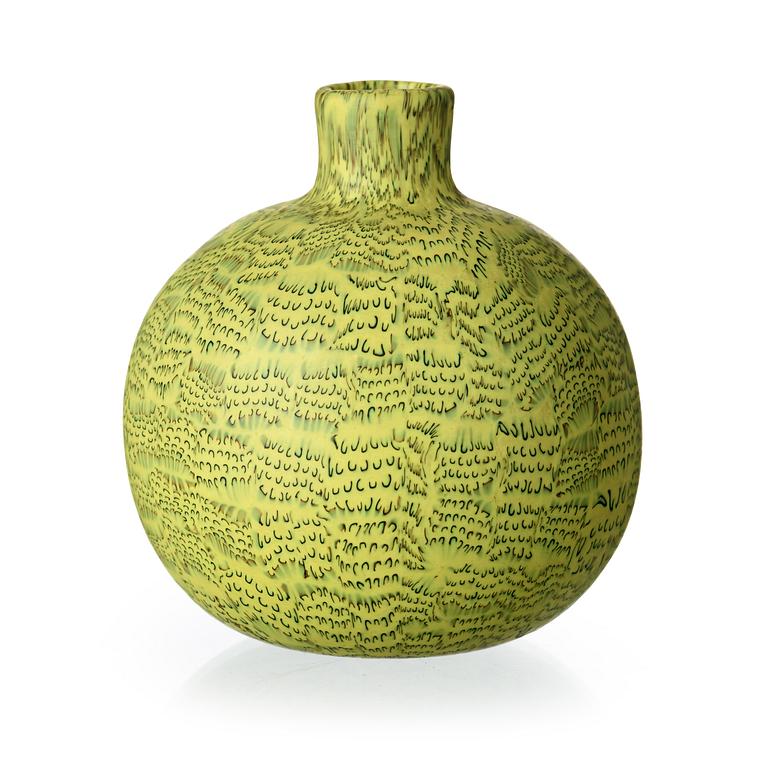 A Paolo Venini 'Mezzaluna zolfo murrine' vase, Venini, Murano, Italy ca 1954.