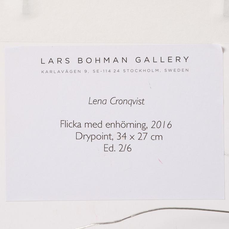 Lena Cronqvist, "Flicka med enhörning (2016)".
