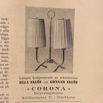 Ulla & Gunnar Eklöf, attributed to, a pair of Swedish Modern ceiling lamps, Corona Belysningskultur, Stockholm, 1940s.